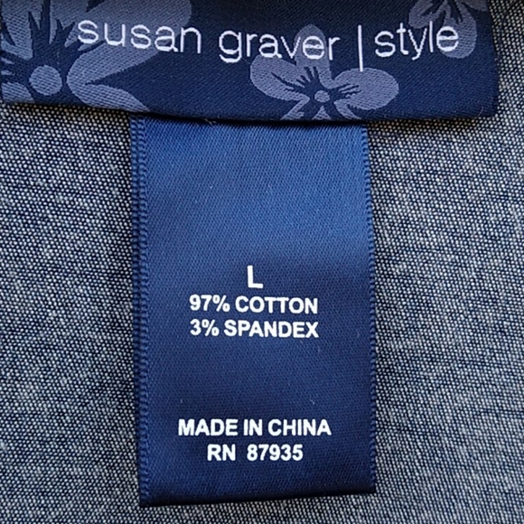 Dark Denim Short-sleeved Stretch Jacket Topper - Picture 8 of 9